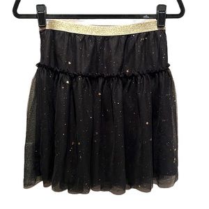 Crewcuts Girl’s Black Tulle Skirt Gold Stars Constellations Size XL